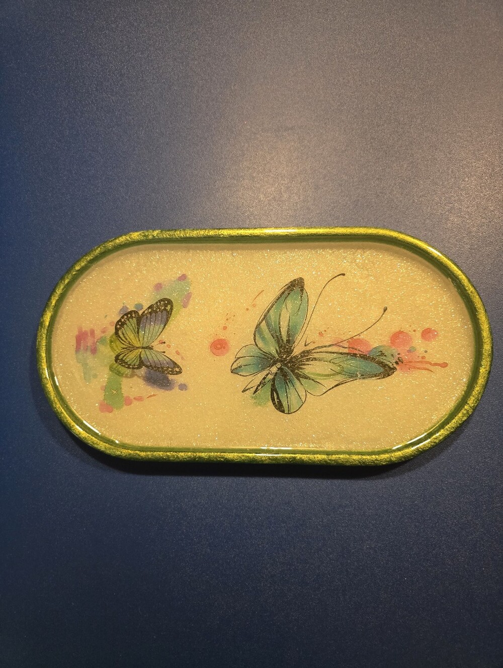 Butterfly Decorative Soap Dish - Green Accent